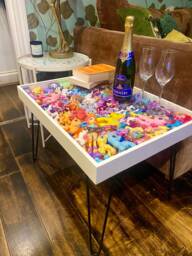 Handmade My Little Pony Coffee Table Kitsch Resin Top, Iron Legs - thumbnail 1