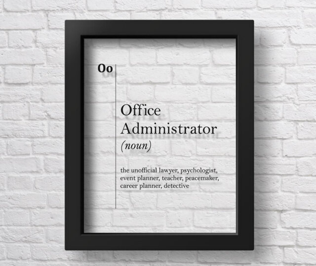 Transparent Office Administrator Definition Print Hr Decor Recruiter Coworker Gift New Job Wall Art - image 1