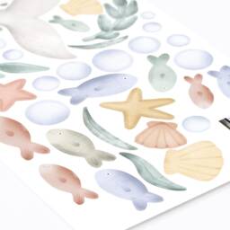 Dreamy Whale & Plants Wall Decals, Plastic-Free Kids Room Stickers - thumbnail 4