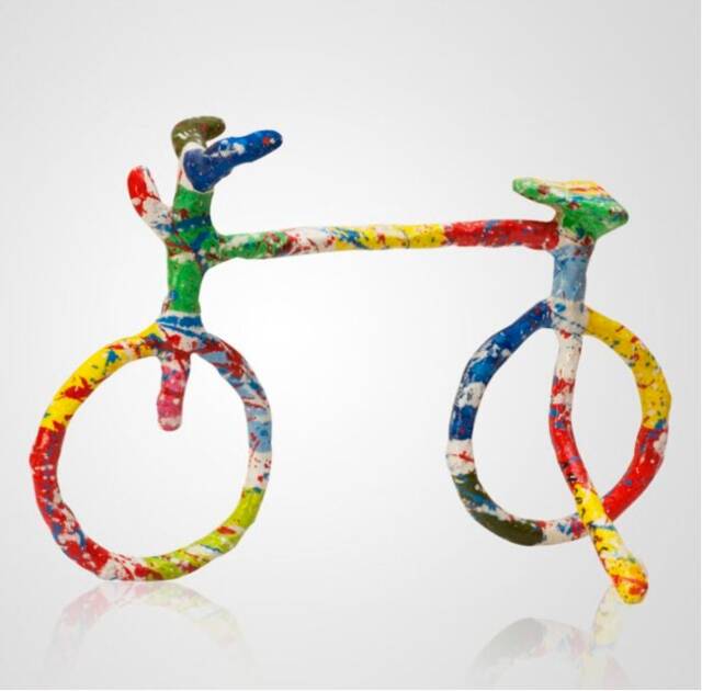 Handmade Pop-Art Bicycle Sculpture, Mixed Media Greek Art - image 1
