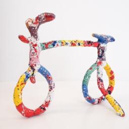 Handmade Pop-Art Bicycle Sculpture, Mixed Media Greek Art - thumbnail 2