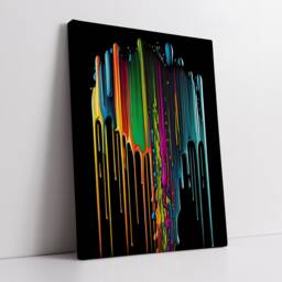 Bright & Colourful Dripping Paint Abstract Oil Painting Style Wall Art, Framed Canvas Poster Print, Home Kitchen Office Room Decor, Gifts - thumbnail 2