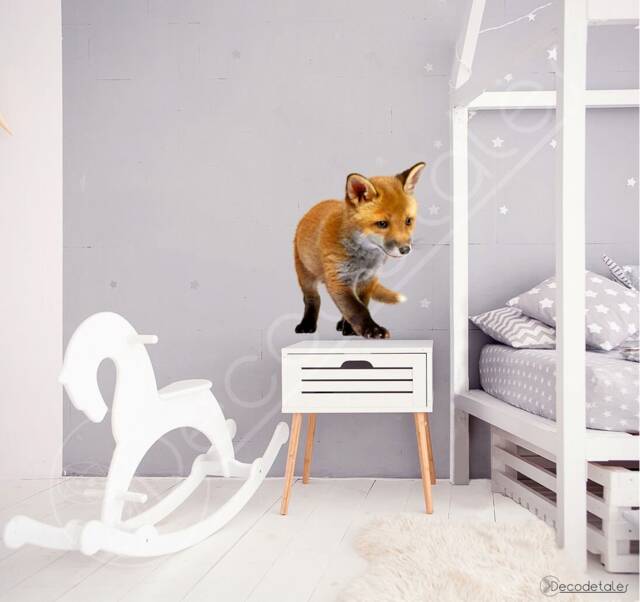 Fox Wall Decal Realistic Animal Art For Kids Room - image 1