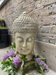 Large Beautifully Detailed Thai Buddhas Head Statue. - 45cm/25Kg From Sius - thumbnail 1