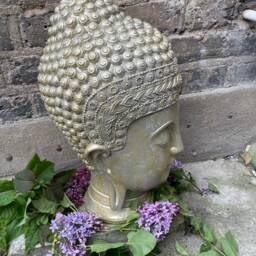 Large Beautifully Detailed Thai Buddhas Head Statue. - 45cm/25Kg From Sius - thumbnail 3