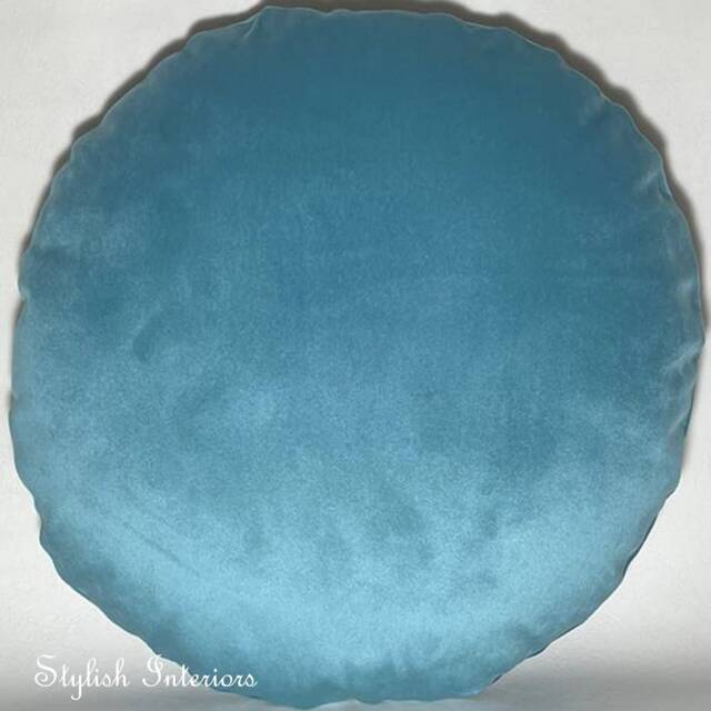 Handmade Soft Round Plush Velvet Cushion Circle Bed Sofa Pillow With Pad Insert - image 1
