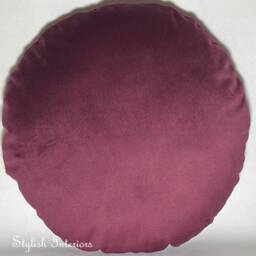 Handmade Soft Round Plush Velvet Cushion Circle Bed Sofa Pillow With Pad Insert - thumbnail 4