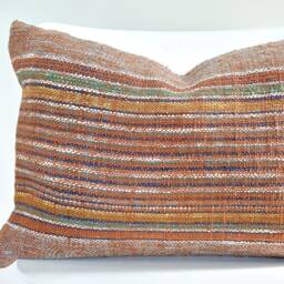 Brown Tribal Hemp Hand Woven Natural Dye Color Pillow Cover - thumbnail 2
