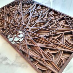 Wooden Mandala Wall Art Laser Cut 3D Geometric Ornament Home Decoration Gift - thumbnail 3
