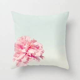 Peony Pillow - Dreamy Case Pink Flower Cover 16x16 18x18 20x20 Teal Pretty Cute
