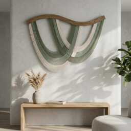 Macrame Fiber Wall Hanging For Boho & Minimalist Home Decor V93 - thumbnail 4