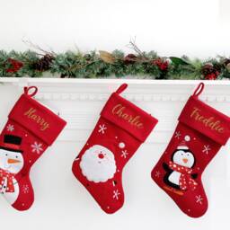 Personalised Christmas Stocking, Santa, Reindeer, Penguin, Snowman - thumbnail 3
