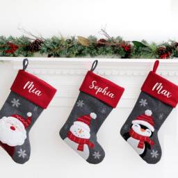 Personalised Christmas Stocking, Santa, Reindeer, Penguin, Snowman - thumbnail 2