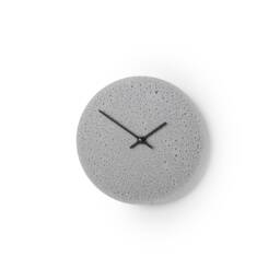 Small Grey Wall Clock Round Cl200112 - Concrete Clock, Grey With Black Hands - thumbnail 1