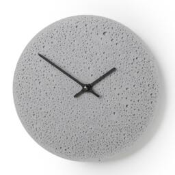 Small Grey Wall Clock Round Cl200112 - Concrete Clock, Grey With Black Hands - thumbnail 2
