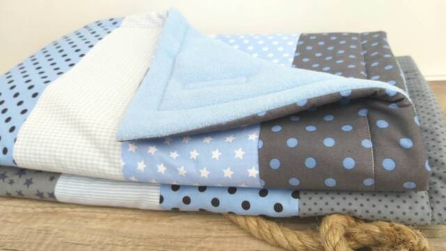 stripes - Patchwork Baby Blanket Bedspread Blanket With Name - image 1