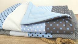 stripes - Patchwork Baby Blanket Bedspread Blanket With Name - thumbnail 1