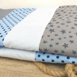 stripes - Patchwork Baby Blanket Bedspread Blanket With Name - thumbnail 3