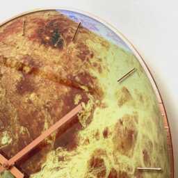 Venus Planet Glass Wall Clock Glowing Steampunk, Celestial Decor For Taurus & Libra - thumbnail 3