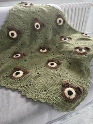 Teddy Bear Baby Shower Gift, Hairloom Blanket, Wrap Crochet Animal Stroller, Unique Nursery Decor, Coton Toddler Throw - thumbnail 1