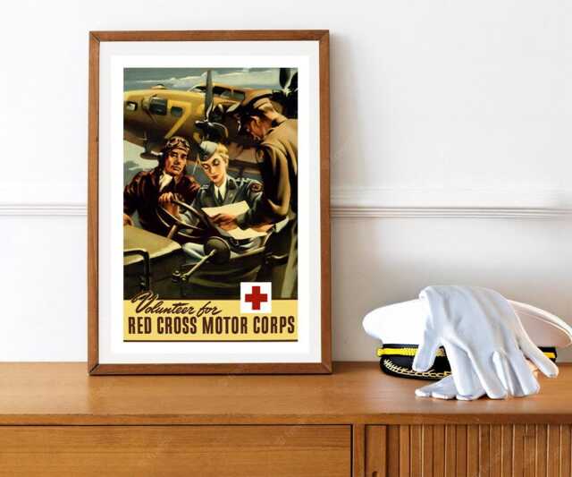 Reprint Of A Ww2 Vintage Red Cross Nara Recruiting Poster - image 1