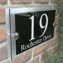Acrylic & Aluminium Personalised Wall Plaque House Number - Para5-2Wb-S-C - thumbnail 2