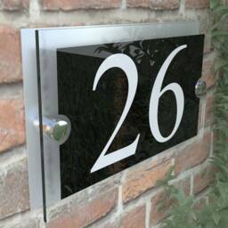 Acrylic & Aluminium Personalised Wall Plaque House Number - Para5-2Wb-S-C - thumbnail 3