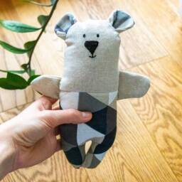 Teddy Bear, Bear Toy For Baby, Cuddly Toy, Organic Cotton Baby Handmade Neutral Kids Minimal Gift - thumbnail 4