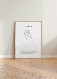 She Is Cancer Print, Art Horoscope Zodiac Gift, Astrology Star Sign Wall Art, Poster, Gift - thumbnail 1