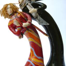 The Couple-Paper Mache Sculpture -Home & Office Decor, Art Work, Unique Gift, Art Figurine, Collectibles, Art, Perfect Couple - thumbnail 2