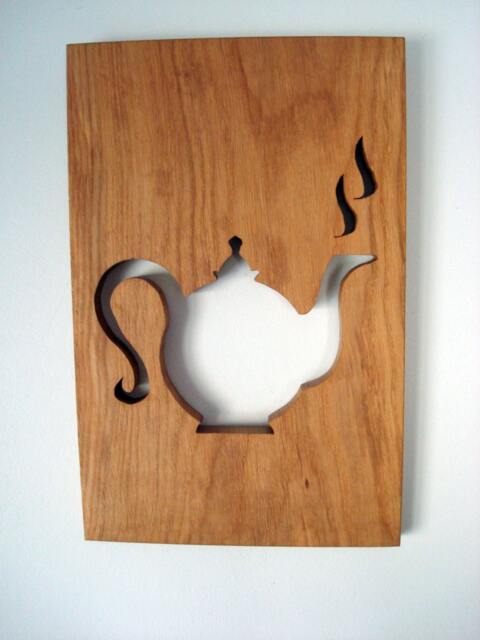 Wooden Kitchen Wall Hanging Sign, Tea Pot Sign, House Home Decor, Handcrafted Art, Rustic Wooden Wall Sign - image 1
