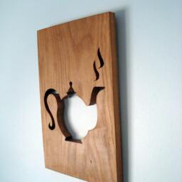 Wooden Kitchen Wall Hanging Sign, Tea Pot Sign, House Home Decor, Handcrafted Art, Rustic Wooden Wall Sign - thumbnail 2