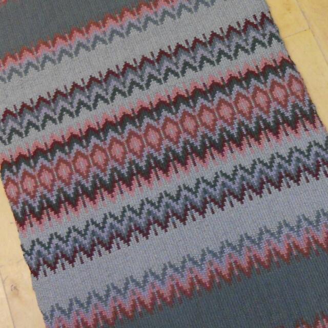 E636 Boundweave Rug, Army Green & Gray Floor Or Wall Hanging, Zen Meditation Rug - image 1