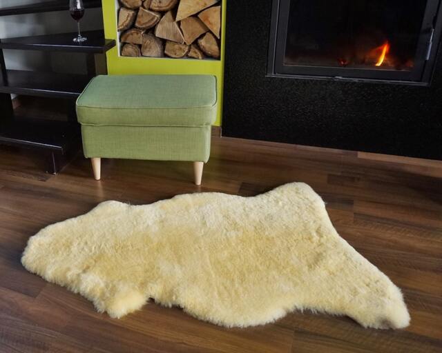 "Giant Sheepskin Rug, Healthy Yellow Genuine Leather Sheep Skin - 46"" X 28" - image 1