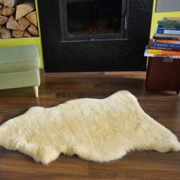 "Giant Sheepskin Rug, Healthy Yellow Genuine Leather Sheep Skin - 46"" X 28" - thumbnail 2