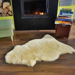 "Giant Sheepskin Rug, Healthy Yellow Genuine Leather Sheep Skin - 46"" X 28" - thumbnail 3