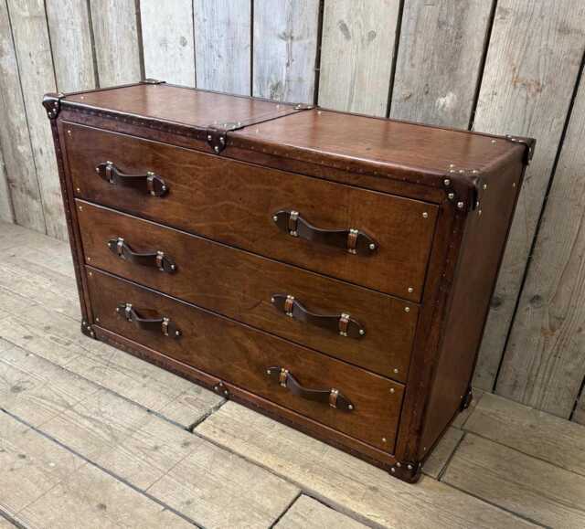 English Handmade Leather Drawer Unit - Entryway Storage - image 1