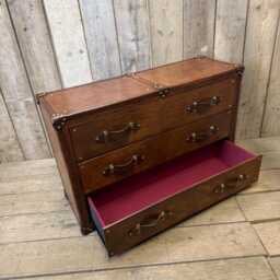 English Handmade Leather Drawer Unit - Entryway Storage - thumbnail 3