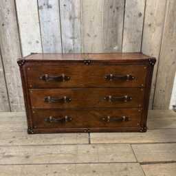 English Handmade Leather Drawer Unit - Entryway Storage - thumbnail 4