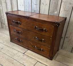 English Handmade Leather Drawer Unit - Entryway Storage - thumbnail 1