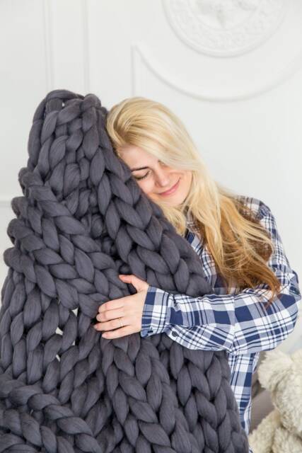 Chunky Knit Blanket, Knitted Blanket, Wool Merino Wool, Yarn, Throw, Throw Blanket - image 1