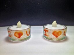 I Love U Stained Glass Tealights Set