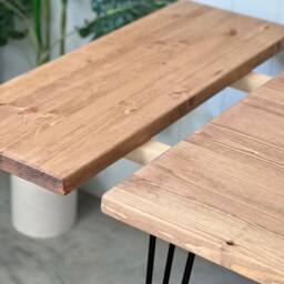 Viet Extendable // Scandinavian Extending Dining Table & Bench With Hairpin Legs - thumbnail 3