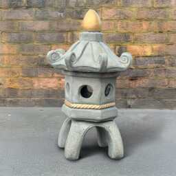 Chinese Concrete Lantern Pagoda Sculpture Handmade Statue Oriental Figure Stone Japanese Ornament Cement Zen Art Garden Decor - thumbnail 4