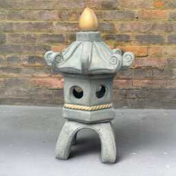 Chinese Concrete Lantern Pagoda Sculpture Handmade Statue Oriental Figure Stone Japanese Ornament Cement Zen Art Garden Decor - thumbnail 1