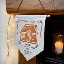 Personalised Santa Stop Here Gingerbread House Wall Hanging - thumbnail 3