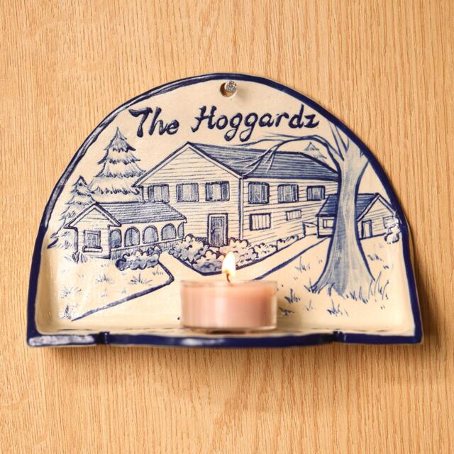 Custom House Portrait Candle Holder Personalized Ceramic Home Wall Hanging Light Handmade Sconce Unique Decor Memorial Gift - image 1