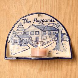Custom House Portrait Candle Holder Personalized Ceramic Home Wall Hanging Light Handmade Sconce Unique Decor Memorial Gift - thumbnail 1