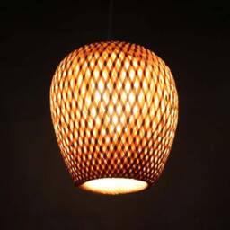 Handwoven Bamboo Pendant Lamp Pinecone Hanging Light - thumbnail 2