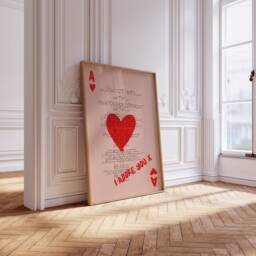 Playing Card Print, Fred Again Adore U Print, You Song Lyrics, Lyric Ace Of Hearts Fred Again U - thumbnail 2